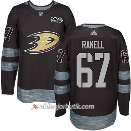 Män Ishockey Anaheim Ducks Tröja Rickard Rakell 67 1917-2017 100th Anniversary Adidas Svart Authentic